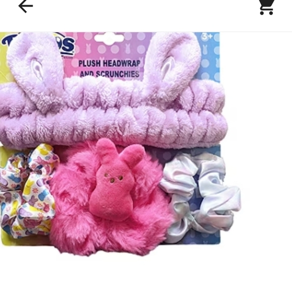 HER Peeps Plush Bunny Ear Headband and Scrunchie Set - Pink and Purple - Picture 3 of 3